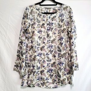 Subtle Luxury Silk Floral Embroidered Tunic